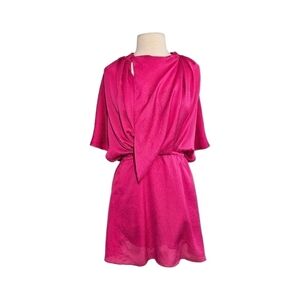Vanessa Bruno Hot Pink Asymmetric Draped Blouson Dress